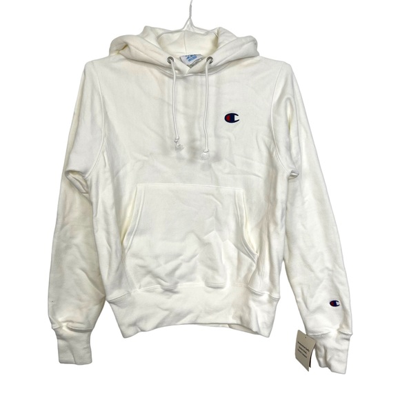 Champion Reverse Weave Hoodie Sweatshirt NWT Men's Sz XS White Fleece Lined - Picture 2 of 9